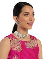 Zaveri Pearls Gold Tone Traditional Kundan And Pea